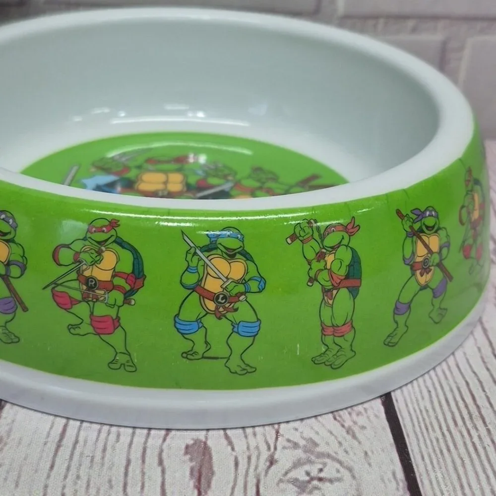 TMNT Teenage Mutant Ninja Turtles Bowl Dog Cat Food Water Dish, 7in, Lot Of 2